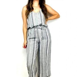 Cloth & Stone Striped Linen Blend Jumpsuit